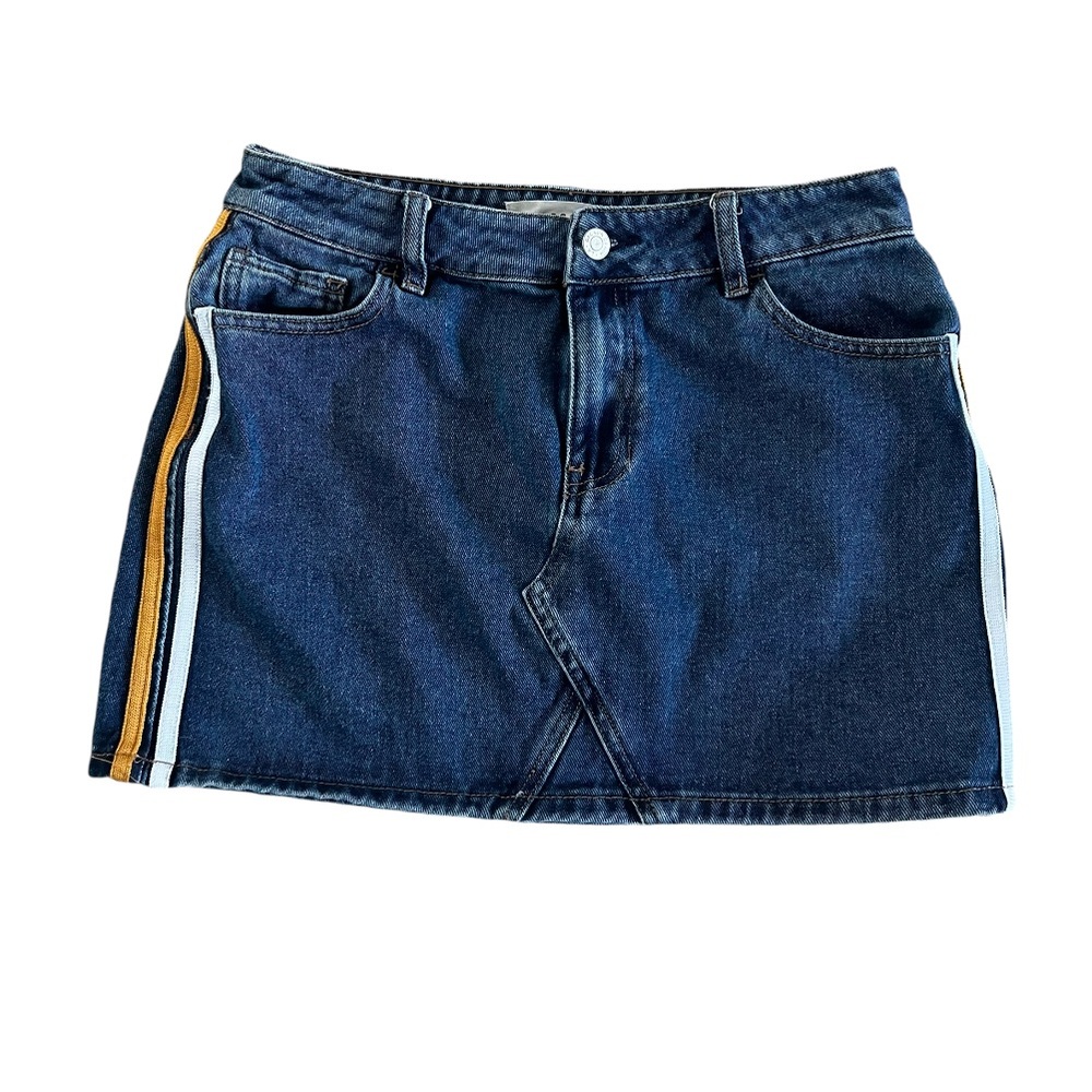 Pacsun Jean Side Striped Mini Denim Skirt